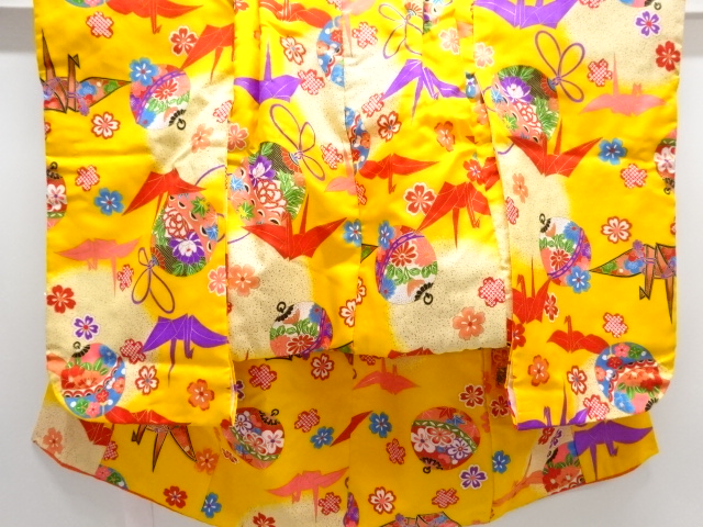 JAPANESE KIMONO / CHILDRENS KIMONO / BELL / ORIGAMI CRANE PATTERN (KAS